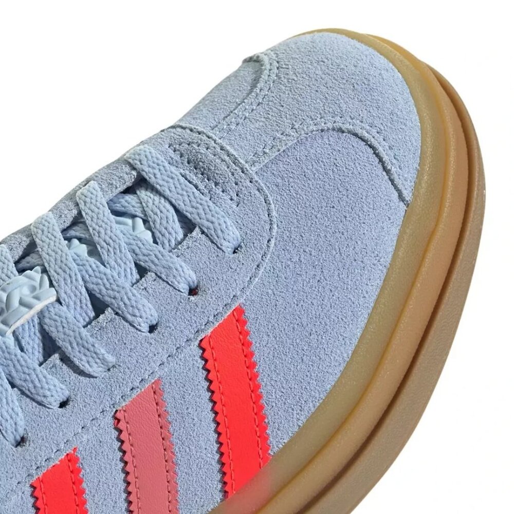 adidas Gazelle Bold Shoes Red/Blue Youth Unisex Size 6.5Y JR5950 LifeStyle - Picture 5 of 6